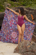 Pink Colours Sand Free rPET Beach Towel (160x160cm)