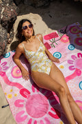 She Blooms Sand Free rPET Beach Towel (160x160cm)