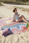 Sunset Healing 100% Recycled Cotton Knitted Throw Rug (160cm x 200cm)