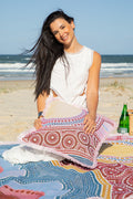 Sunset Healing 100% Recycled Cotton Knitted Throw Rug (160cm x 200cm)