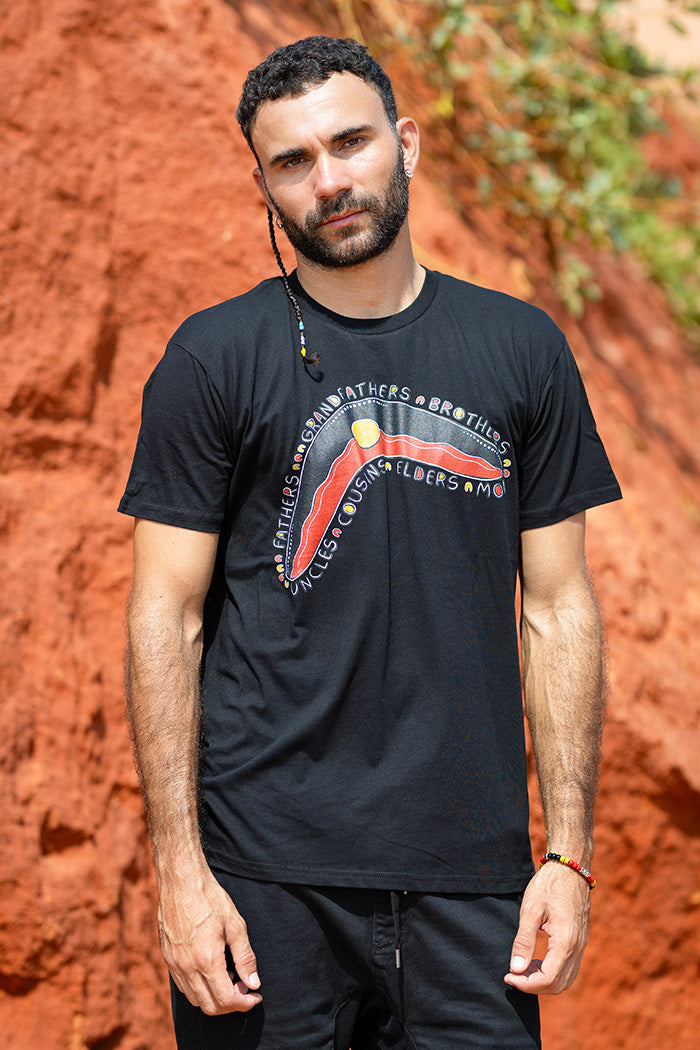 Brotherhood Boomerang Black Cotton Crew Neck Unisex T-Shirt