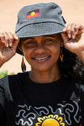 "Raise The Flag" Aboriginal Flag Acid Washed Bucket Hat