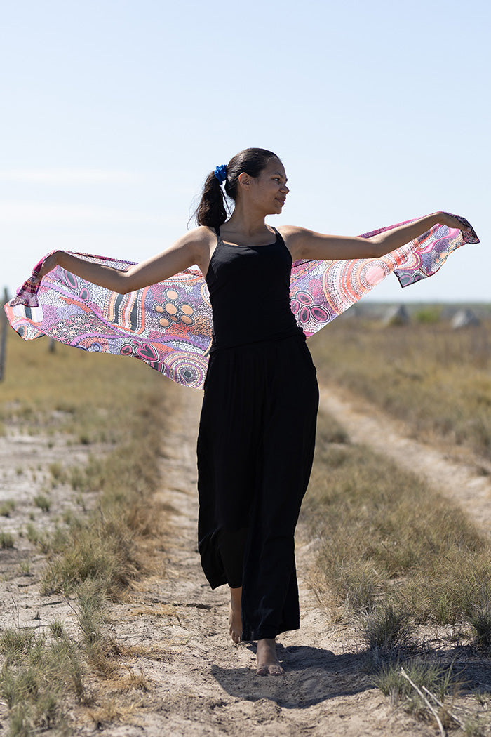 Pink Colours Rectangle Chiffon Scarf