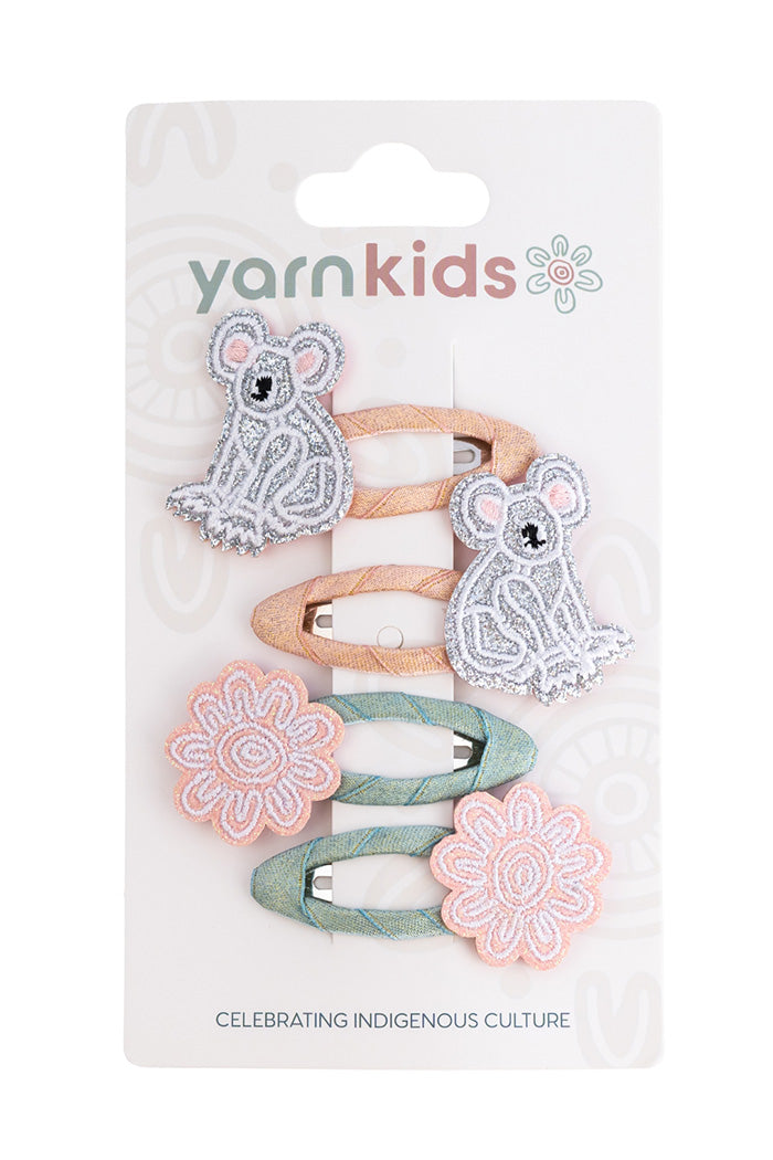 Koala Kids Snap Hair Clip Set (4 Pack)