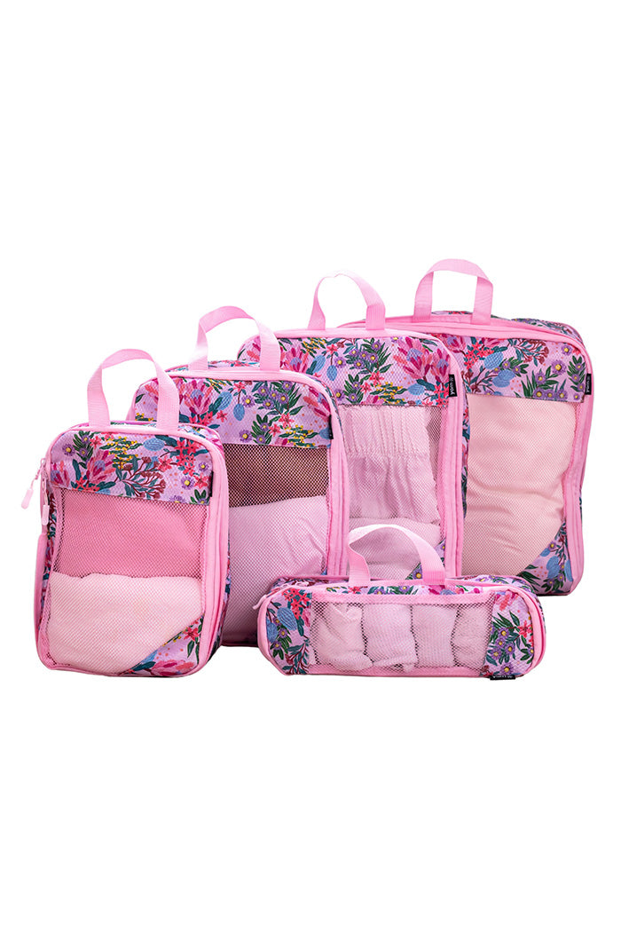 Pink Banksia Travel Packing Cubes (5 Pack)