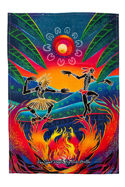 Fire Spirit People Linen Blend Tea Towel