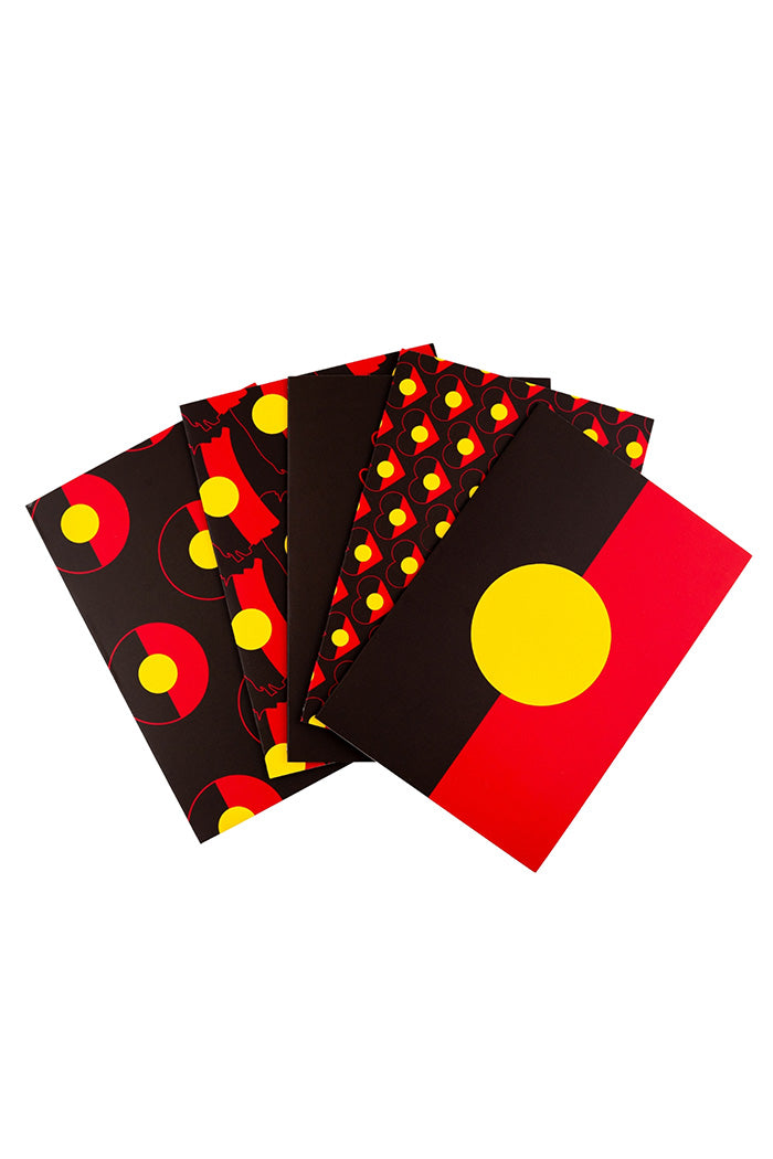 "Raise The Flag" Aboriginal Flag Greeting Cards (5 Pack)