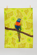 Lorikeet 'Australian Wildlife Conservancy' Linen Blend Tea Towel