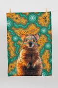 Quokka 'Australian Wildlife Conservancy' Linen Blend Tea Towel