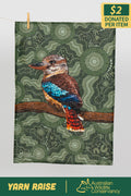 Kookaburra (Durdilapka) 'Australian Wildlife Conservancy' Linen Blend Tea Towel