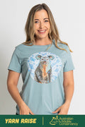 Koala (Gurrburr) 'Australian Wildlife Conservancy' Pale Blue Cotton Crew Neck Women’s T-Shirt