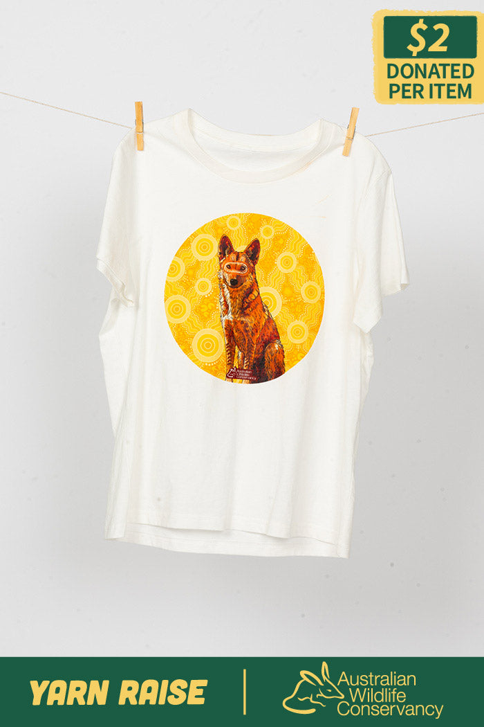 Dingo (Wilkarr) 'Australian Wildlife Conservancy' Natural Cotton Crew Neck Women’s T-Shirt