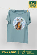 Koala (Gurrburr) 'Australian Wildlife Conservancy' Pale Blue Cotton Crew Neck Women’s T-Shirt