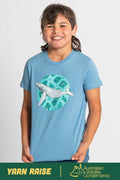 Migaloo 'Australian Wildlife Conservancy' Carolina Blue Cotton Crew Neck Kids T-Shirt