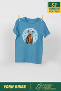 Koala (Gurrburr) 'Australian Wildlife Conservancy' Carolina Blue Cotton Crew Neck Kids T-Shirt