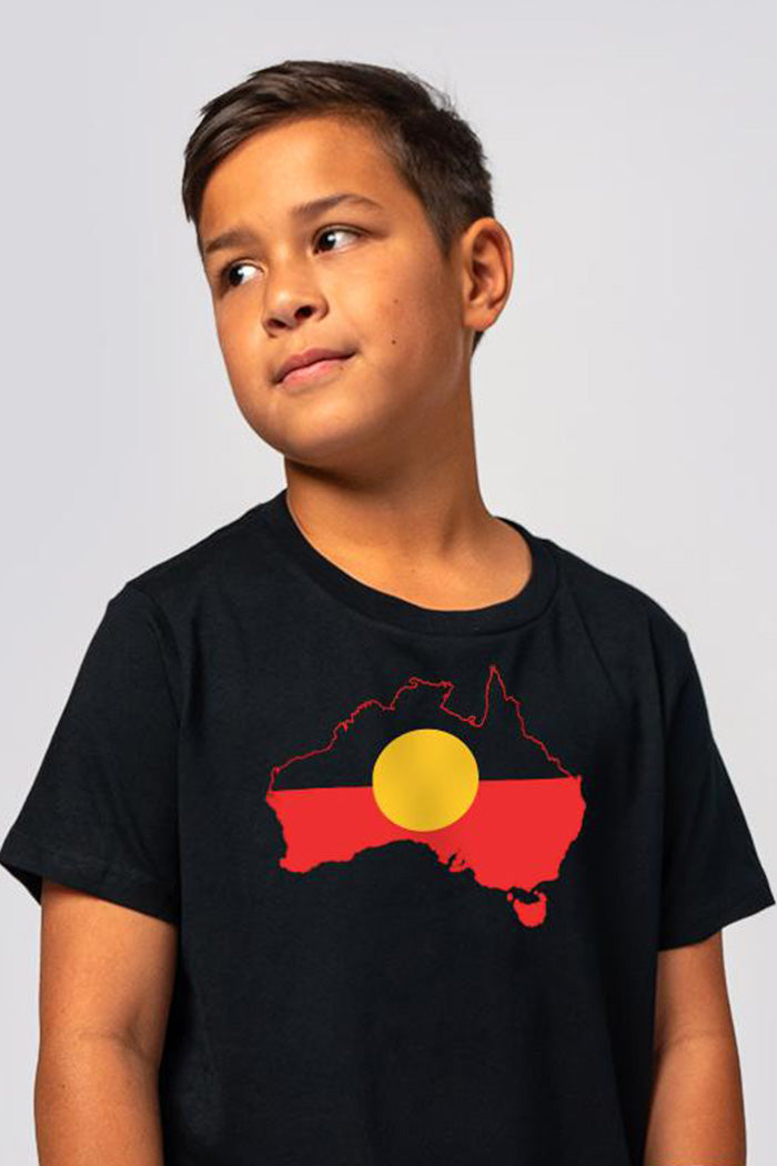 "Raise the Flag" Aboriginal Flag (Australia) Black Kids T-Shirt Boxed Bundle