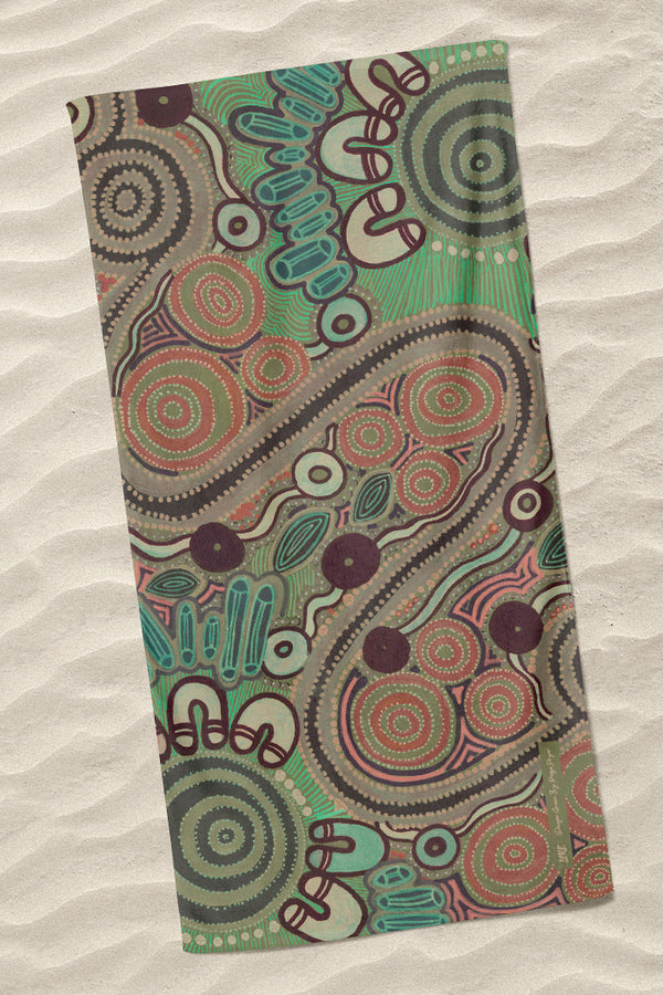 Danjoo (Green) Beach Towel