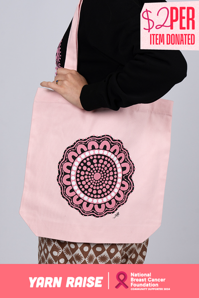 Boobie Sista Pink Cotton Canvas Carry Bag