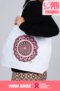 Boobie Sista White Cotton Canvas Carry Bag