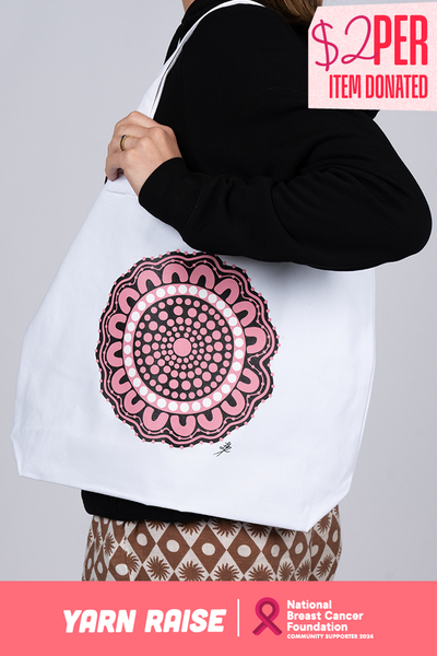 Boobie Sista White Cotton Canvas Carry Bag