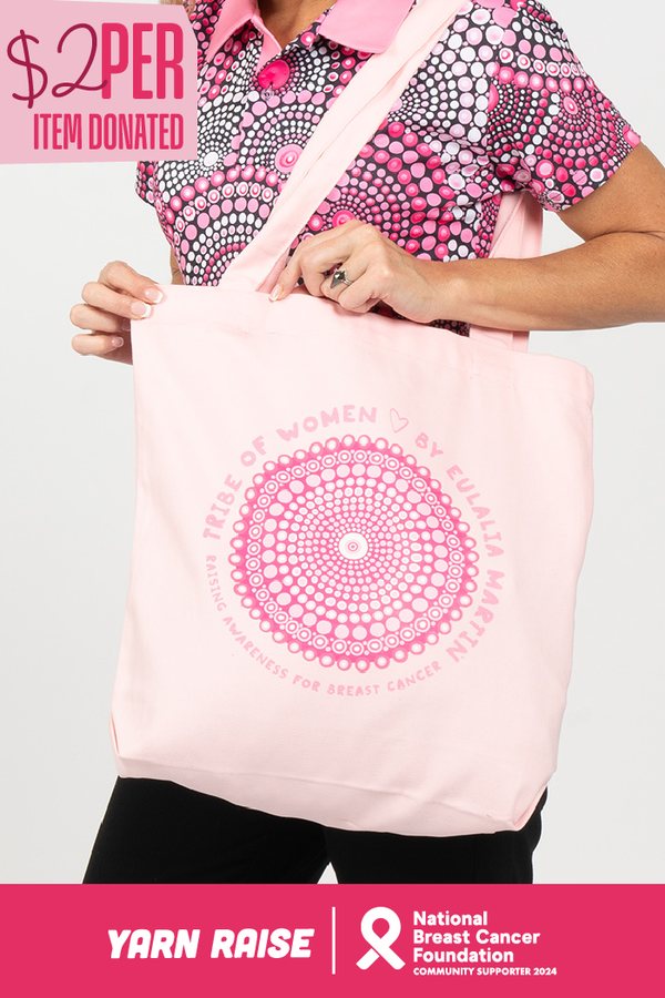 Tribe Of Women Circle Pink Cotton Canvas Carry Bag