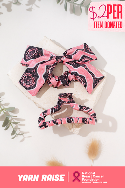 Boobie Sista Bow Scrunchie & Curved Claw Clip