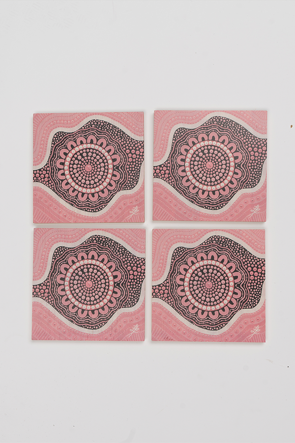 Boobie Sista Bamboo Coaster Set (4 Pack)