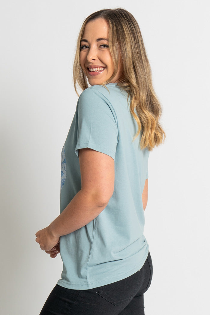 Koala (Gurrburr) 'Australian Wildlife Conservancy' Pale Blue Cotton Crew Neck Women’s T-Shirt