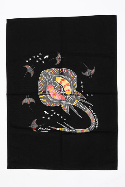 Stingray Black Tea Towel