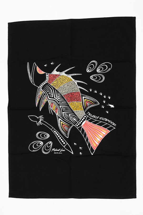 Barramundi Black Tea Towel