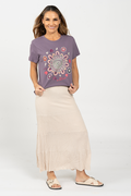 Bila Mauve Cotton Crew Neck Women’s T-Shirt