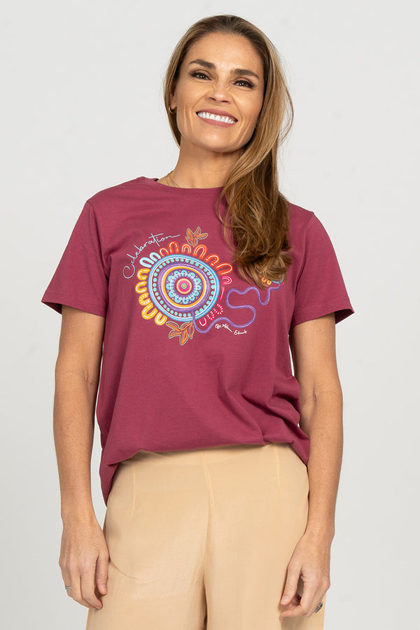 Celebration Berry Cotton Crew Neck Women’s T-Shirt