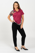 Bila Burgundy Bamboo Essence Women's Fitted Polo Shirt