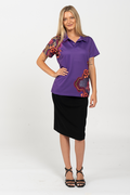 Ngabaan Purple Bamboo Essence Women's Fitted Polo Shirt