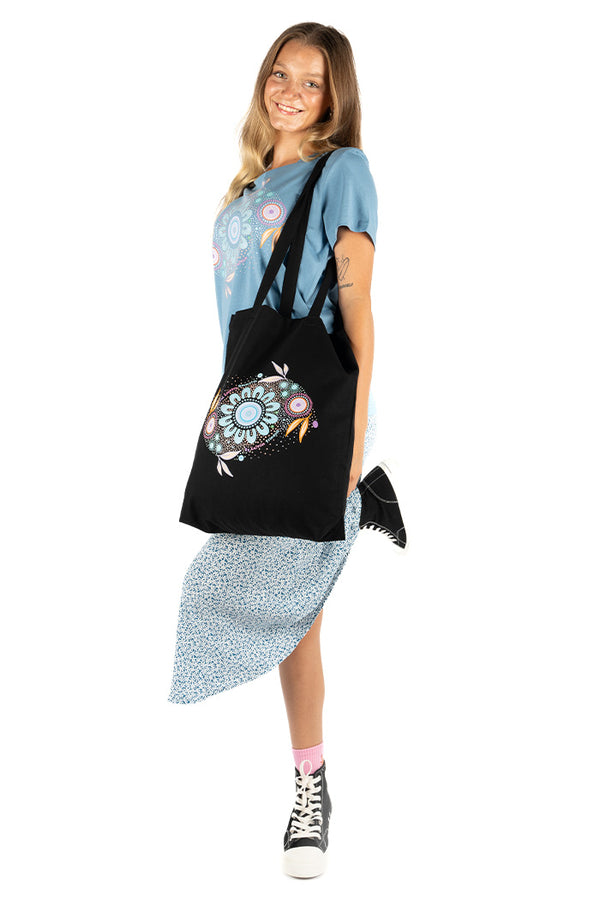 Coastal Country Resources Black Long Handle Cotton Tote Bag