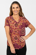 Yinaa V Neck Women's Short Sleeve Blouse