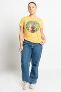 Quokka 'Australian Wildlife Conservancy' Mustard Cotton Crew Neck Women’s T-Shirt