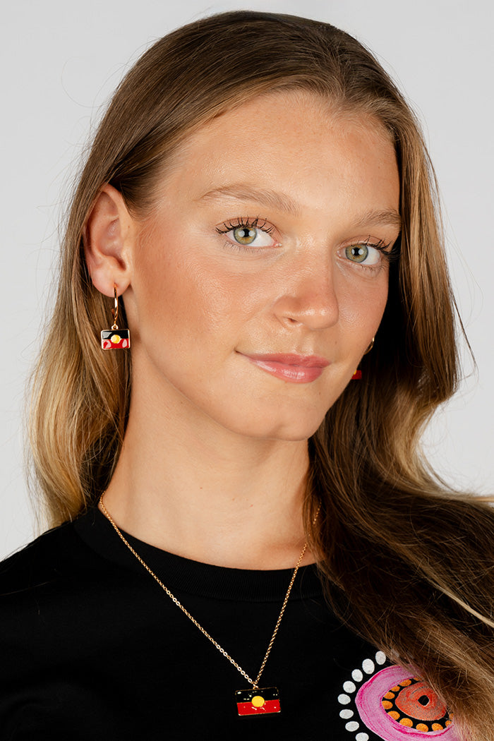 "Raise The Flag" Aboriginal Flag Hoop Earrings