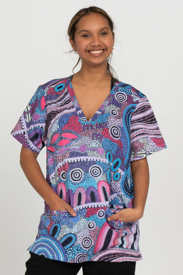 Grandmother's Country (No. 5) Women’s Three Pocket Scrub Top