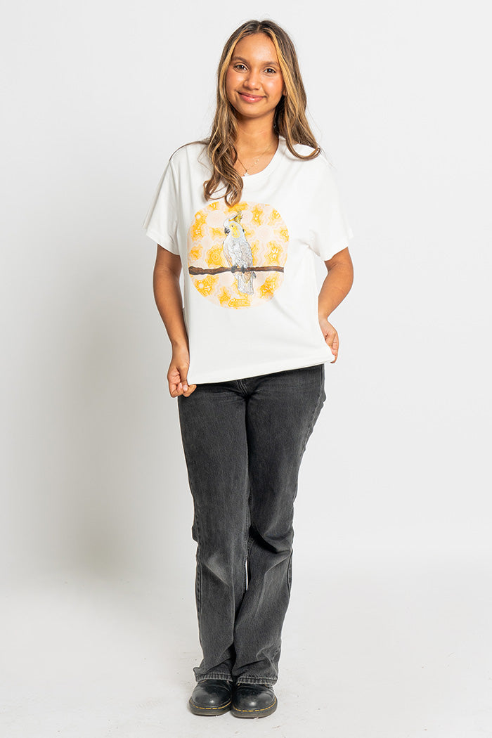 Cockatoo (Djarring) 'Australian Wildlife Conservancy' Natural Cotton Crew Neck Women’s T-Shirt