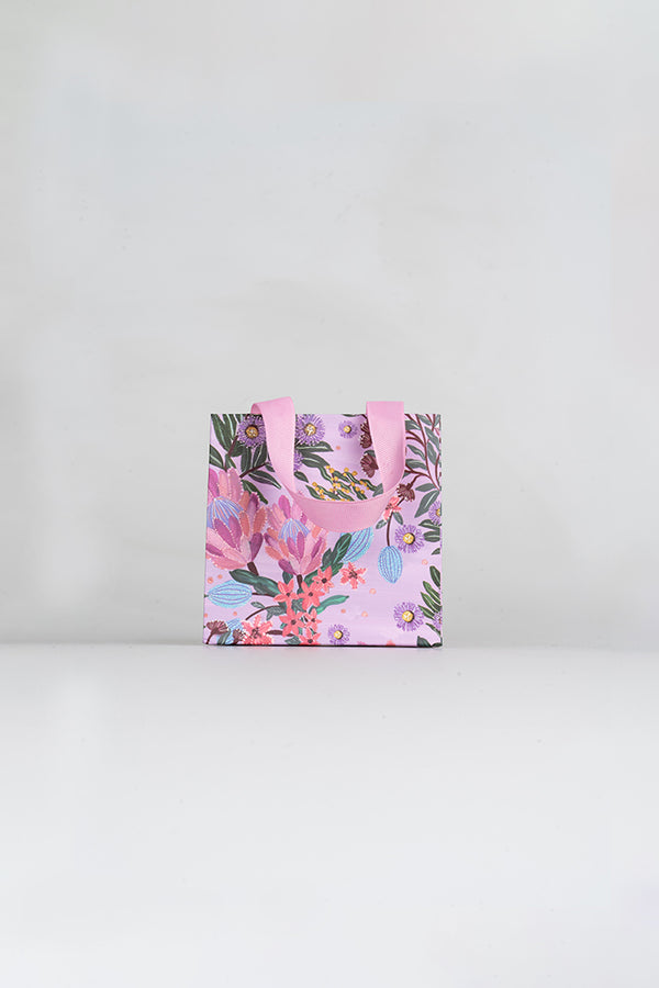 Pink Banksia Matte Ribbon Handled Extra Small Gift Bag