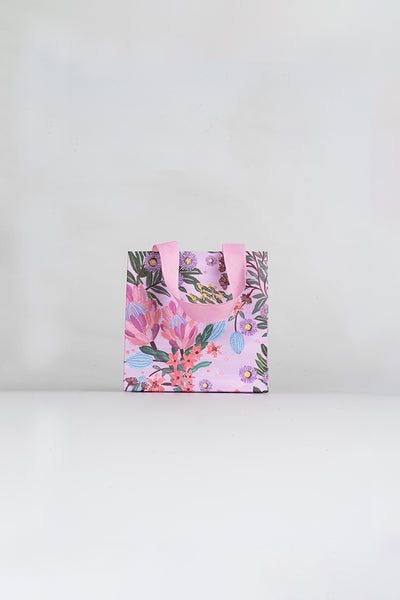 Pink Banksia Matte Ribbon Handled Extra Small Gift Bag