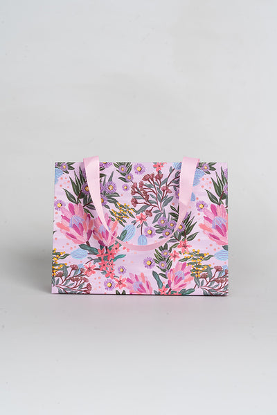 Pink Banksia Matte Ribbon Handled Small Gift Bag