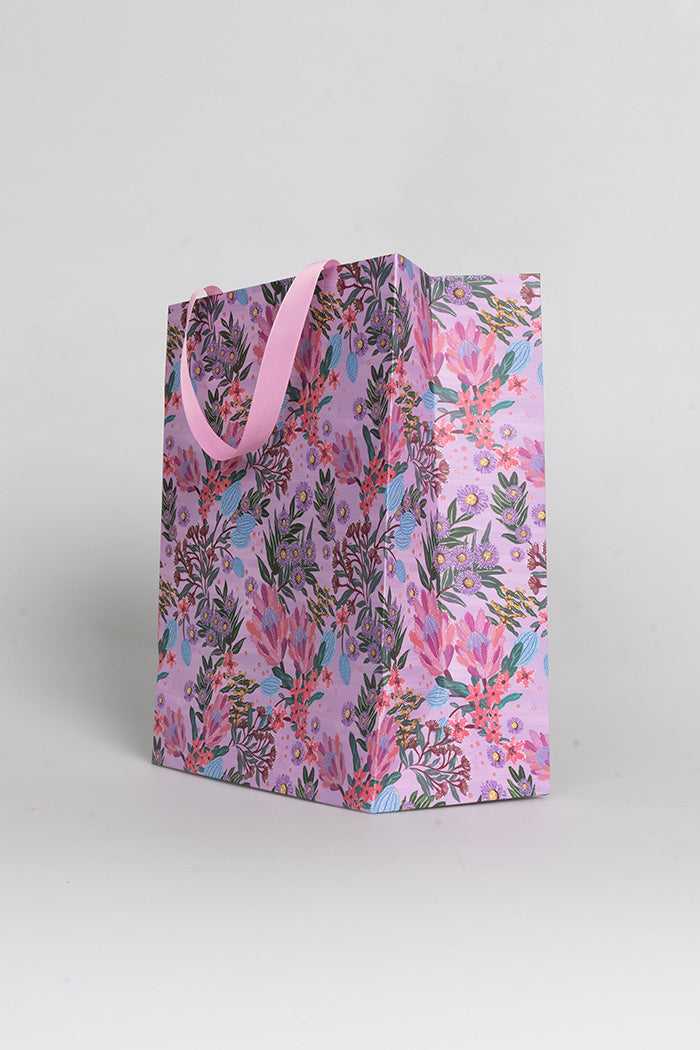 Pink Banksia Matte Ribbon Handled Large Gift Bag