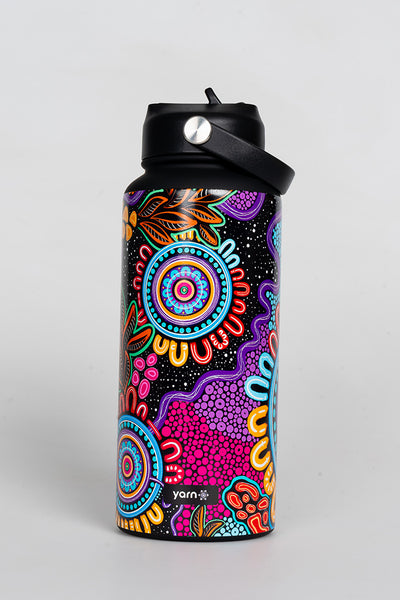 Celebration 1L Insulated Stainless Steel Drink Bottle with Handle