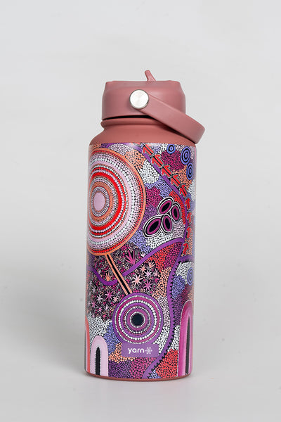 Pink Colours 1L Insulated Stainless Steel Drink Bottle with Handle