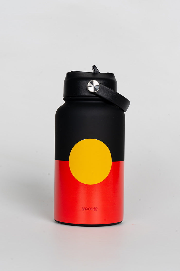 "Raise The Flag" Aboriginal Flag 650mL Insulated Stainless Steel Drink Bottle with Handle