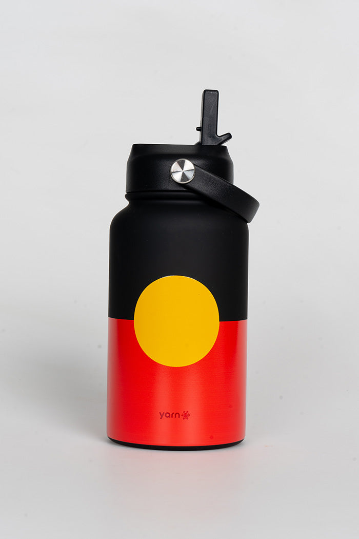 "Raise The Flag" Aboriginal Flag 650mL Insulated Stainless Steel Drink Bottle with Handle