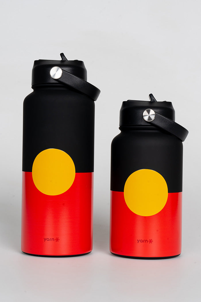 "Raise The Flag" Aboriginal Flag 650mL Insulated Stainless Steel Drink Bottle with Handle