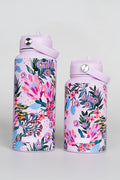 Pink Banksia 1L Insulated Stainless Steel Drink Bottle with Handle